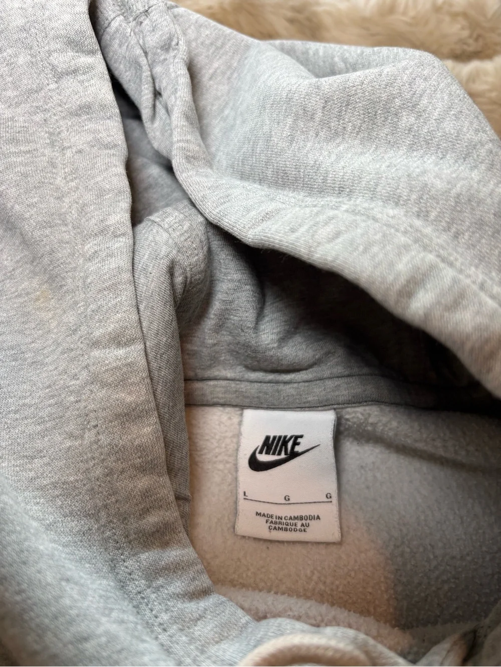 Nike Women's Gray Pullover Hoodie - Floral Cross Back Detail - Size Large